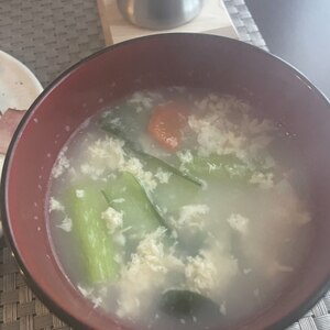 チンゲン菜のかきたまスープ